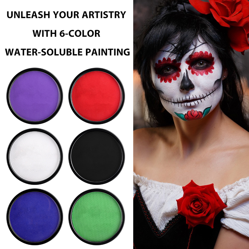 6 Colors Water Activated Face  - مراجعة Cosplay Prop Paint وسعره
