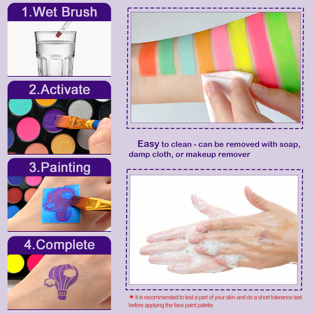 22 Color Face Body Painting Ki - مراجعة Cosplay Prop Paint وسعره