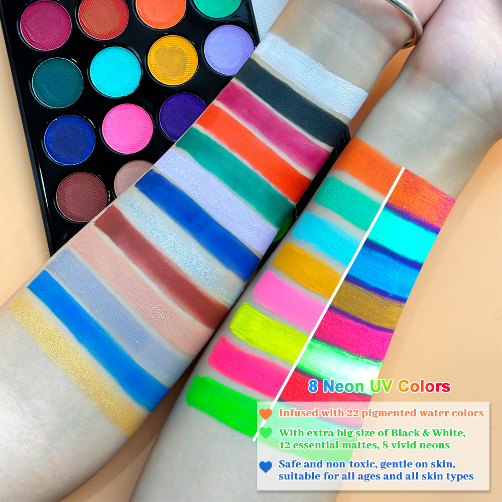 22 Color Face Body Painting Ki - مراجعة Cosplay Prop Paint وسعره