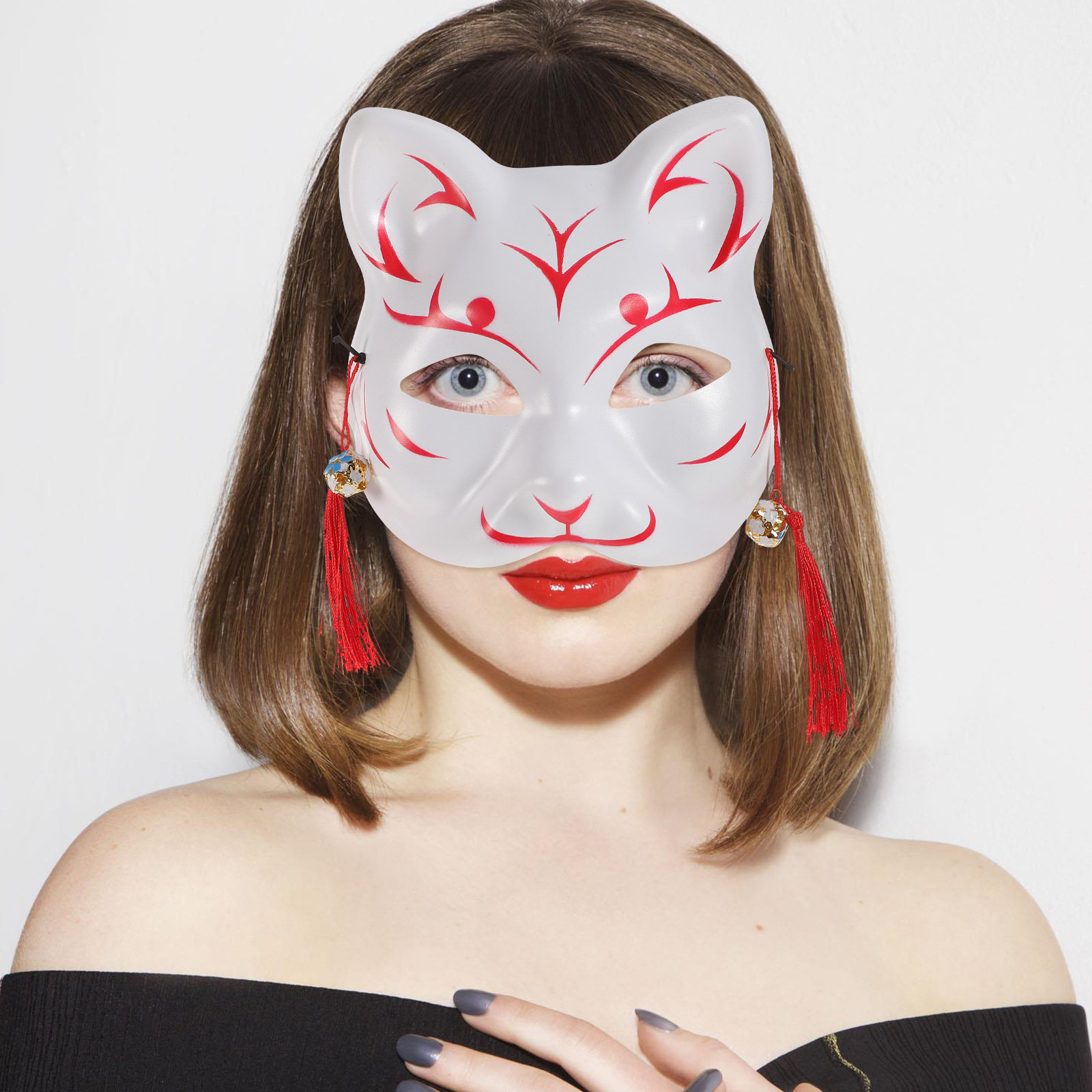 Japanese Style Cat Mask Anime  - مراجعة Cosplay Prop Designer وسعره
