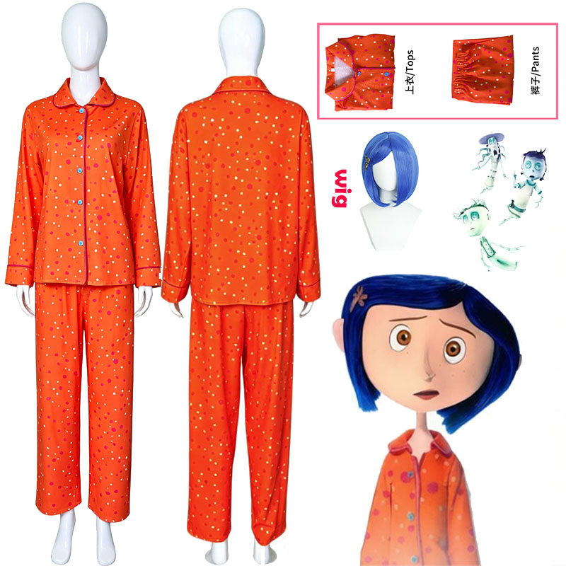 Movie Coraline Cosplay Pajamas - مراجعة Anime Cosplay Prop وسعره