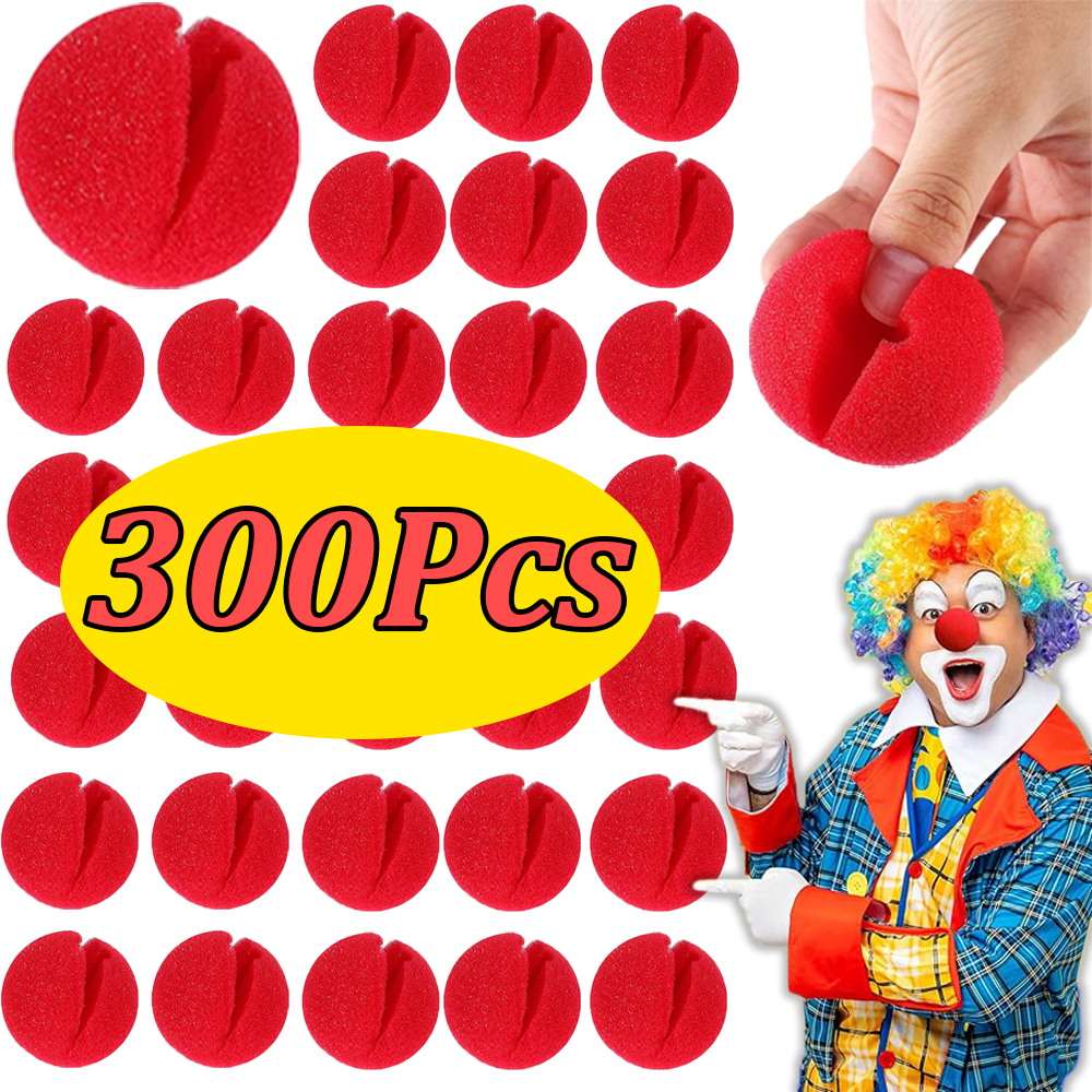 300Pcs -1 Red Funny Clown Nose - مراجعة Cosplay Prop Foam وسعره