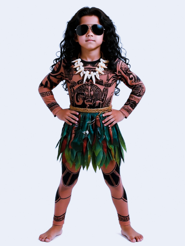 Summer Moana Maui Kids Boys Co - مراجعة Cosplay Prop Pattern وسعره