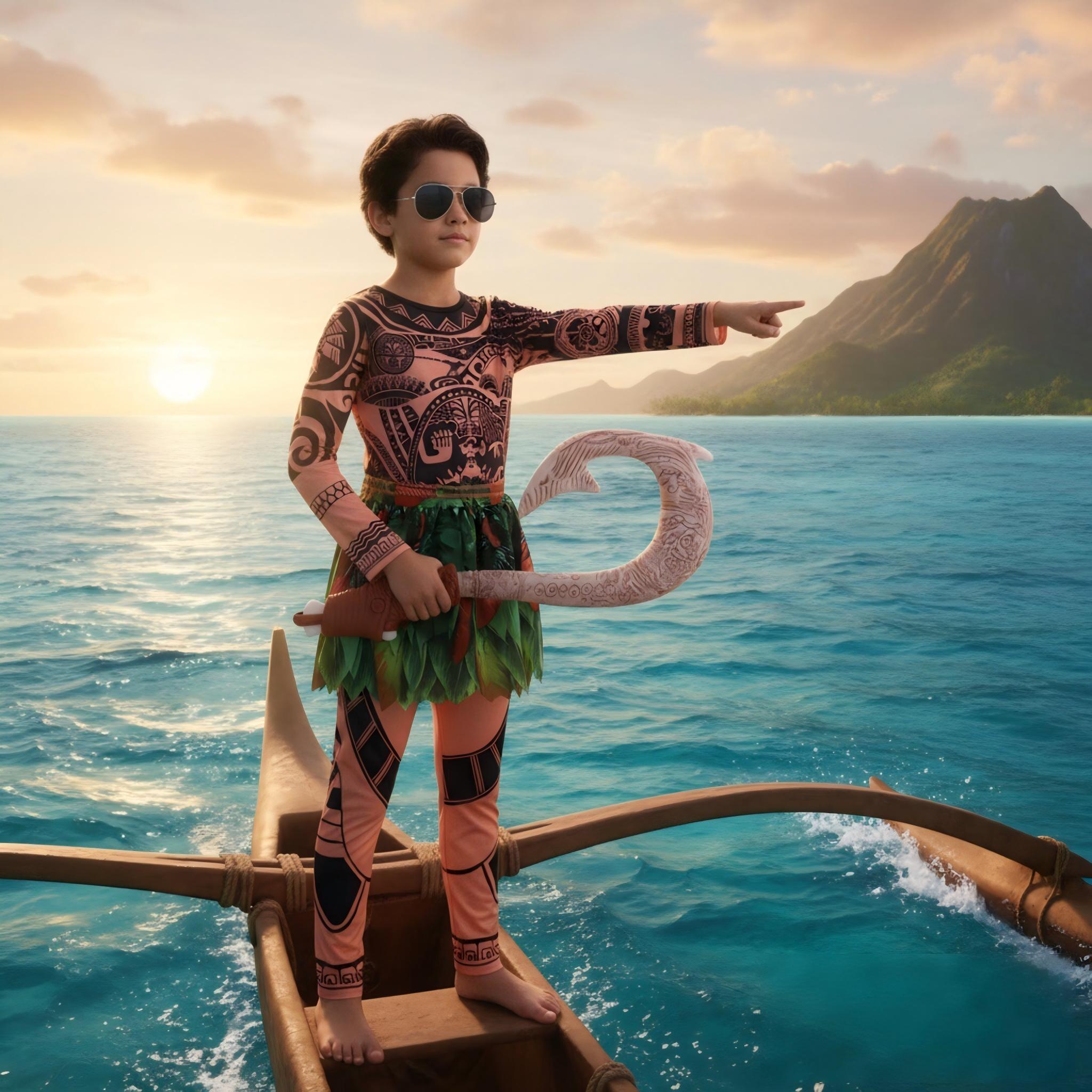 Summer Moana Maui Kids Boys Co - مراجعة Cosplay Prop Pattern وسعره
