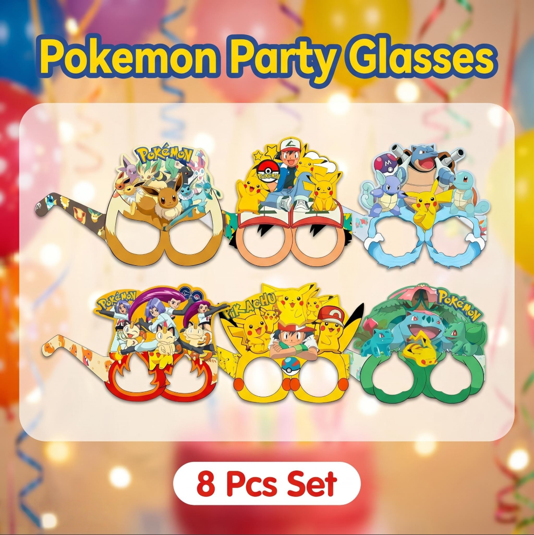 Pokémon-themed paper glasses.  - مراجعة Prop For Cosplay وسعره