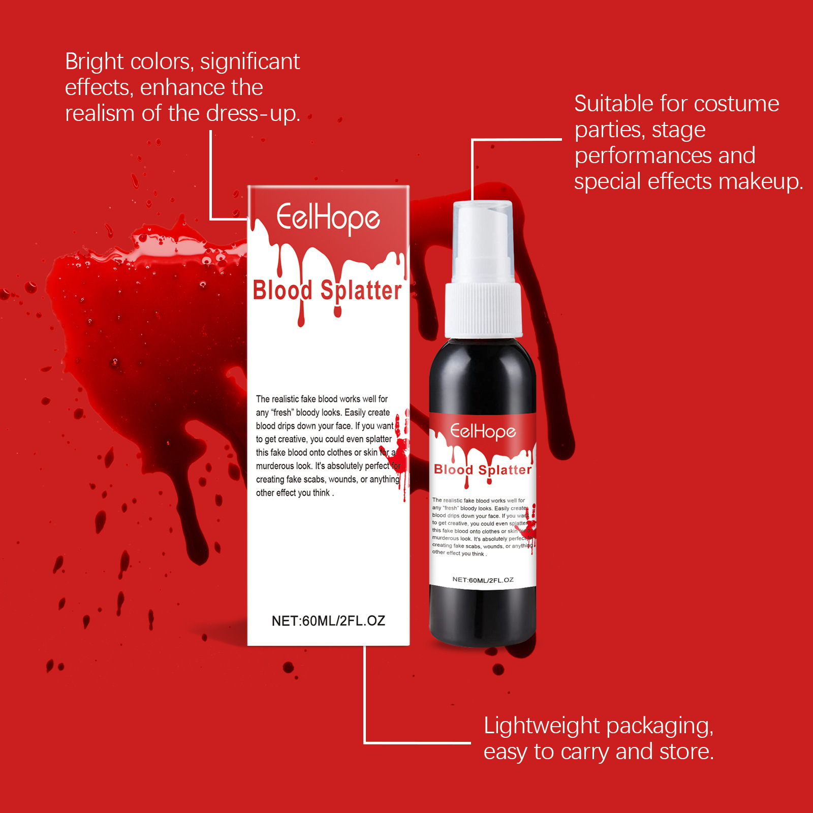 Halloween Emulation Fake Blood - مراجعة Cosplay Prop Paint وسعره