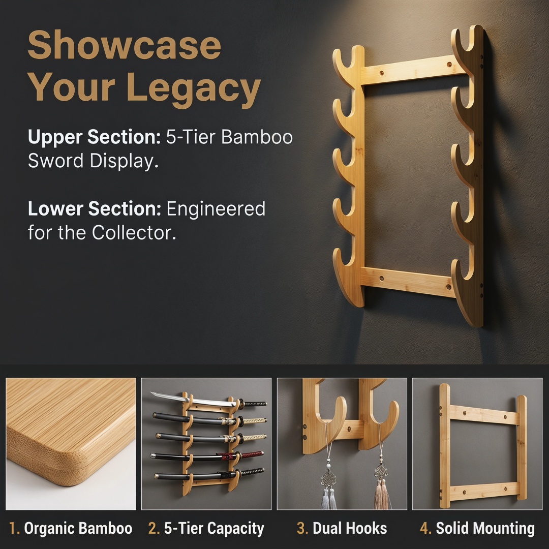 8-Layers Wall Sword Storage Sh - مراجعة Cosplay Prop Katana وسعره