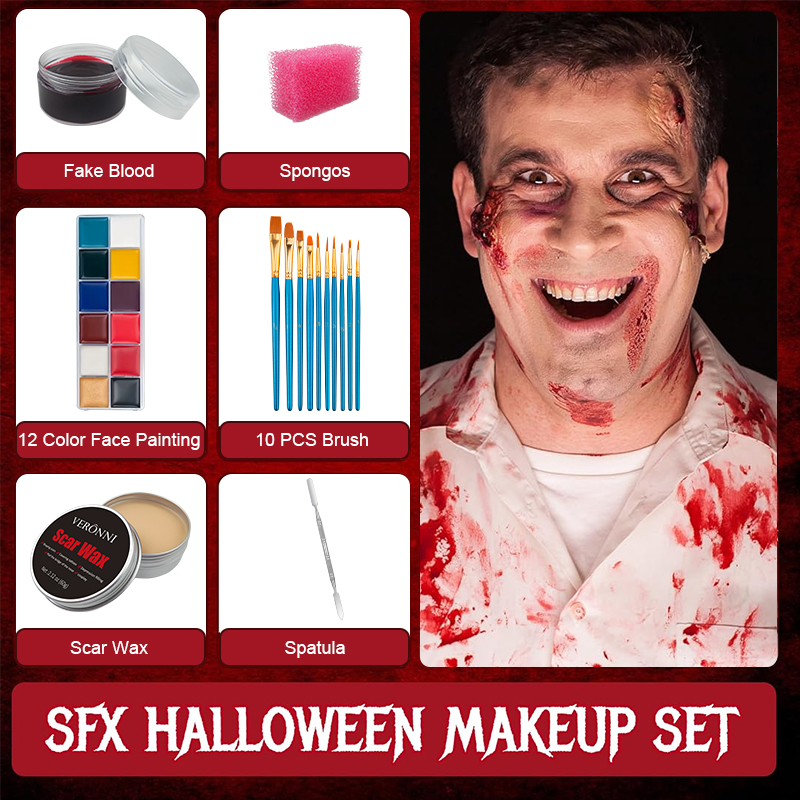 SFX Makeup Kit,12 Colors Face  - مراجعة Body Paint Sfx وسعره