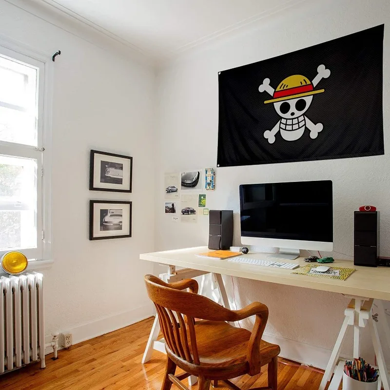 One Piece 90x150cm Pirate Skul - مراجعة Cosplay Prop Painting وسعره