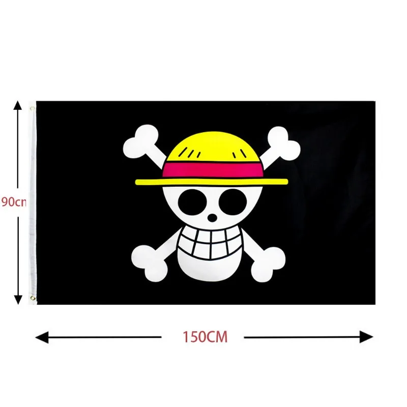 One Piece 90x150cm Pirate Skul - مراجعة Cosplay Prop Painting وسعره