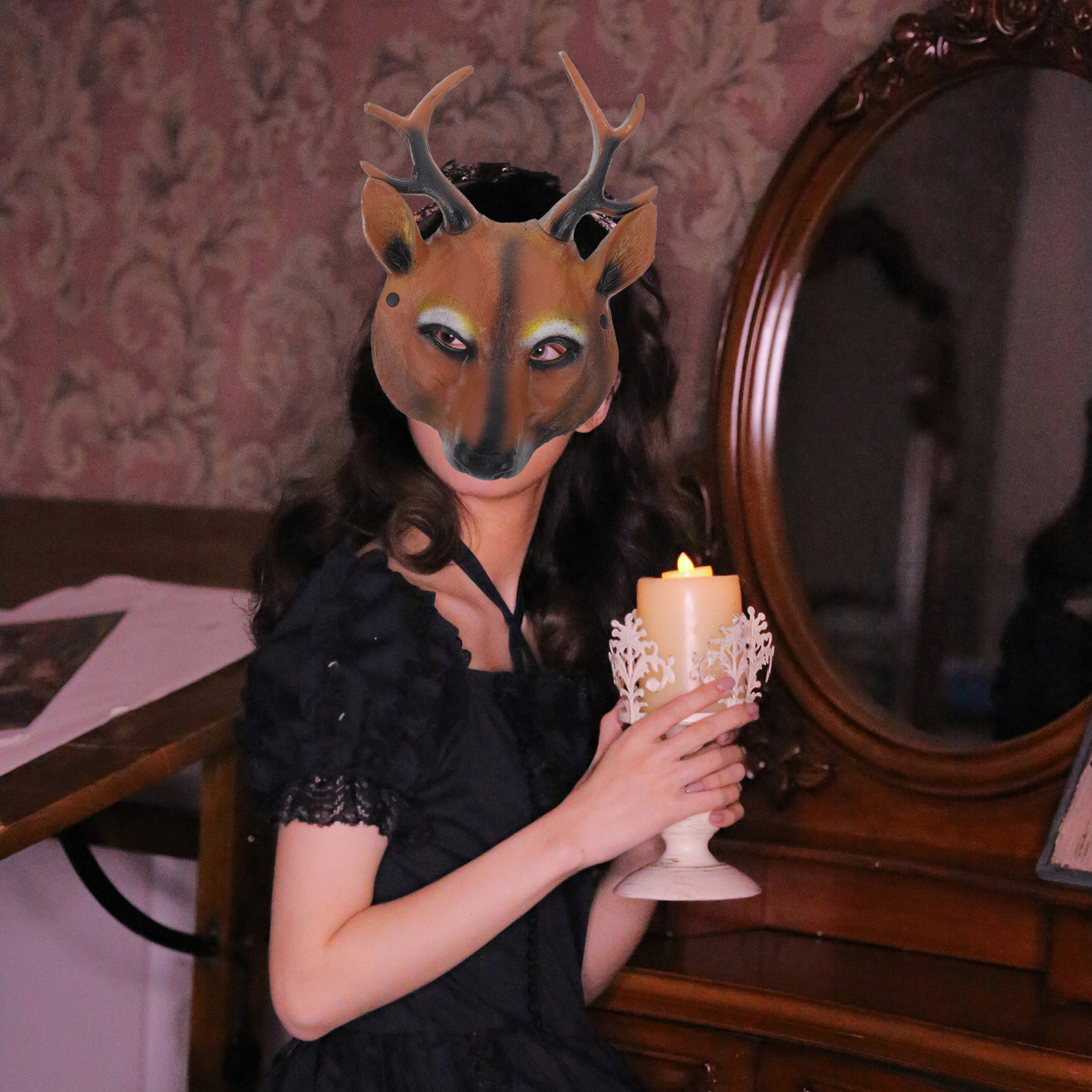 Deer Design Mask Halloween Xma - مراجعة Cosplay Prop Designer وسعره